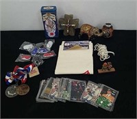 Box of collectible toys and other items