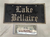 Lake Bellaire Metal Plaque sign
