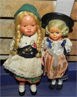 (2) Vintage Germany Plastic Small Dolls