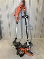 2- Black & Decker Weed Eater and 10" Chain Saw,