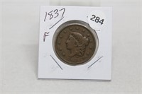 1837 F Large Cent