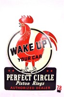 RARE "Perfect Circle Piston Rings" Rooster sign