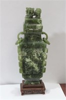 A Spinach Jade Chinese Urn