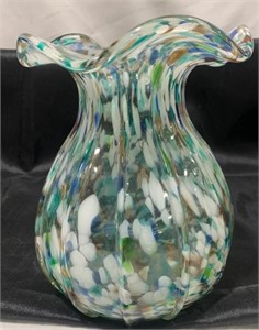 Vintage Confetti Glass Vase