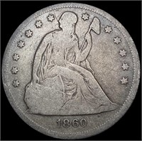 1860-O Seated Liberty Dollar NICELY CIRCULATED