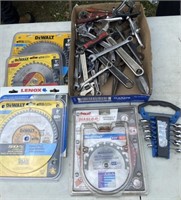 Miscellaneous saw blades and wrenches