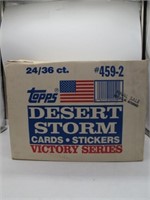 BOX OF DESERT STORM TOPPS CARDS 23 SEALED CASES