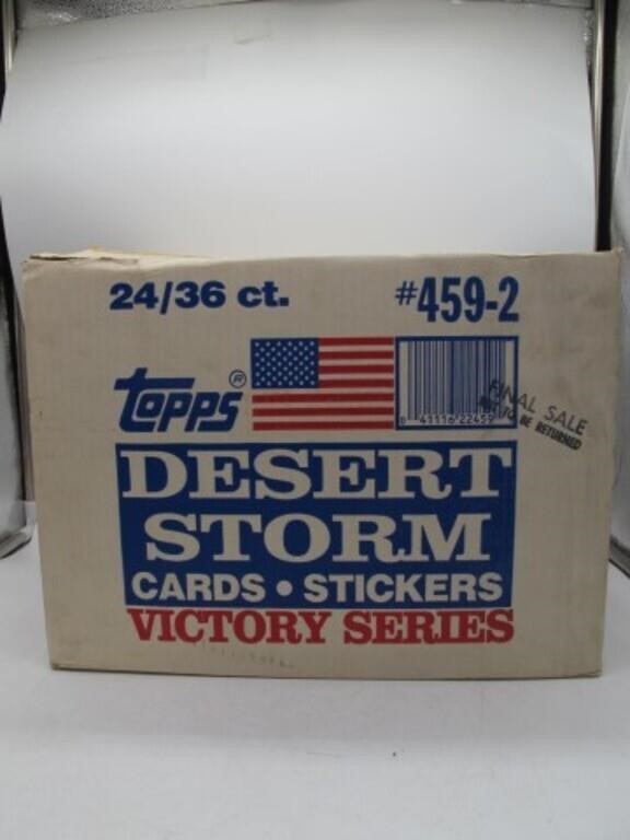 BOX OF DESERT STORM TOPPS CARDS 23 SEALED CASES