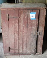 PRIMATIVE WOODEN CABINET W/ CONTENTS