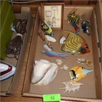 GLASS FISH PAPERWEIGHTS, ASST. FISH FIGURINES &>>>