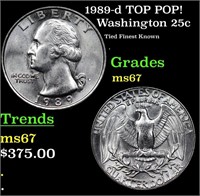 1989-d Washington Quarter TOP POP! 25c Graded ms67