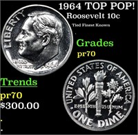 Proof 1964 Roosevelt Dime TOP POP! 10c Graded pr70