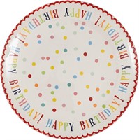 DII Birthday Cake Plate  White  12 inch