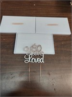 (3) "80 Years Loved" Rose Cake Topper