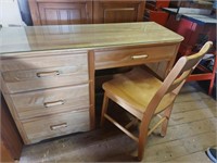 Maple Desk & Chair - Very good condition - Local