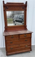 Cherry Marble top dresser with mirror