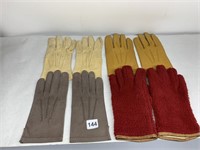 4 PAIRS OF GLOVES, 3 LEATHER INCLUDING POLO