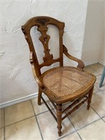 Wood Chair with Cane Seat