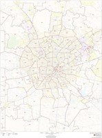 San Antonio  TX - 36 x 48 Laminated Map