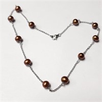$240 Silver Pearl 18" Necklace