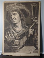 Large St. Jacques Engraving on Board