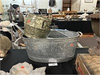 Galvanized Watering Can, Bucket, Small Tub