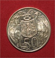 1966 Silver Australia 50 Cents  .3416ASW/.800 Fine