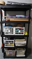 Shelf & Contents- Wrapping Paper, Extension Cords+