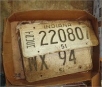 LOT OF 1951 - LICENSE PLATES - B