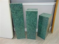 (3) Wood Marbilized Display Pedestals ,