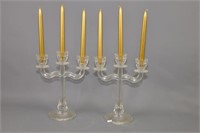 Pair of Cut Glass Candelabra