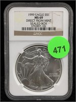 NGC MS69 1999 American Silver Eagle