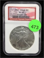NGC MS69 2000 American Silver Eagle