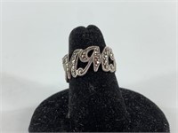 Sterling silver and Marcasite "M" ring size 7