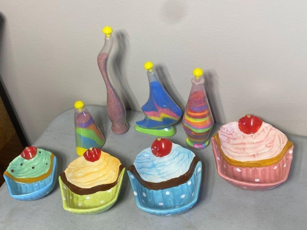 Cupcake Bowls & Sand Art Bottles