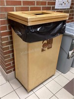 Wood Trash Can on Wheels