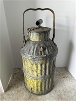 Vintage Galvanized Corrugated Ribbed Milk/oil Can