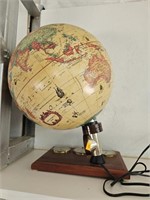Globe and weather station