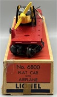 Lionel PostWar 6800 O Flatcar w/Airplane and Box