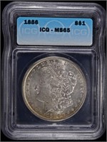 1886 MORGAN DOLLAR ICG MS65