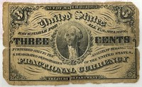 1863 US 3 Cents Fractional Currency Note