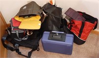 Lot of bags and small security safe