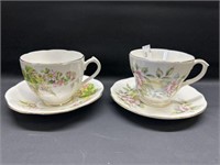 Duchess & Derby floral cups & saucers