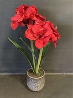 Artificial Velvet Flowers in pot 23"h
