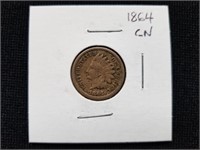 1864 CN Indian Head Penny Civil War Era