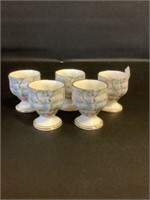 5 Royal Albert Silver Birch egg cups 1.75"dx2"h