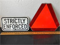 Retro metal signs. Reflector. Strictly Enforced.