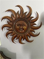 Sun Face Metal Wall Sculpture
