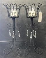 (J) Metal Twisted Wire Candle Holders With