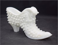 (S2) Fenton Milk Glass Shoe